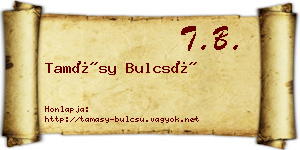 Tamásy Bulcsú névjegykártya